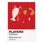 Steven Gerrard Liverpool Icon Frame — Pantone-style player illustration art card