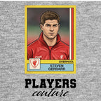 Steven Gerrard Liverpool Sticker Men's T-Shirt – grey close-up detail shot of the Steven Gerrard Liverpool Players Couture
