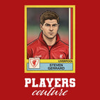 Steven Gerrard Liverpool Sticker Men's T-Shirt – red close-up detail shot of the Steven Gerrard Liverpool Players Couture