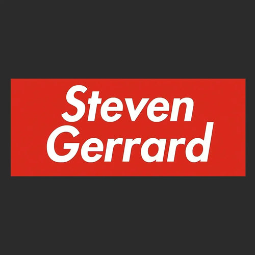 Steven Gerrard Red Logo Kids Hoodie – black close-up detail shot of the Steven Gerrard Red Players Couture logo design