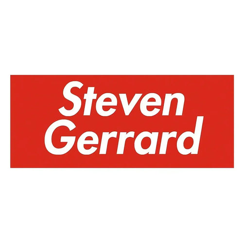 Steven Gerrard Red Logo Kids Hoodie – white close-up detail shot of the Steven Gerrard Red Players Couture logo design