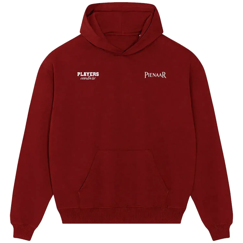 Steven Pienaar hoodie – red men's hoodie featuring the Steven Pienaar Players Couture logo