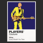 Sting Sting's bass-guitar stance and understated Police-to-solo stage identity Icon Frame artwork in black