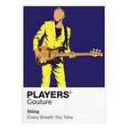 Sting Sting's bass-guitar stance and understated Police-to-solo stage identity Icon Frame artwork on white