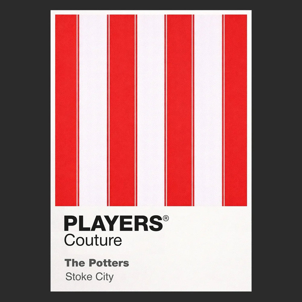 Stoke City Classic Football Shirt Colours Frame Men's T-Shirt – black close-up detail shot of the Stoke City Players Couture