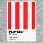 Stoke City Classic Football Shirt Colours Frame Men's T-Shirt – grey close-up detail shot of the Stoke City Players Couture