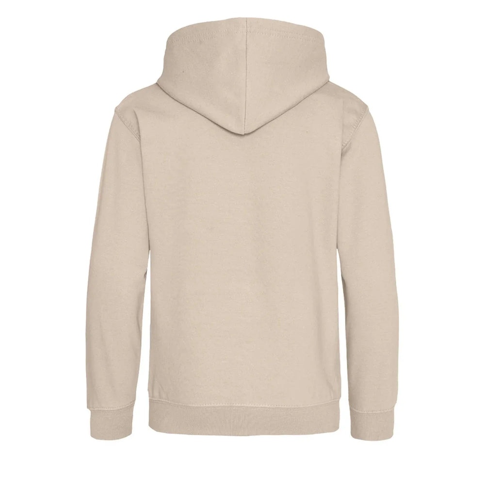 Essentials Collection hoodie – stone kids' hoodie with black Essentials Collection letters and Players Couture logo on the