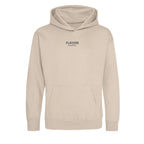 Essentials Collection hoodie – stone kids' hoodie with black Essentials Collection letters and Players Couture logo on the