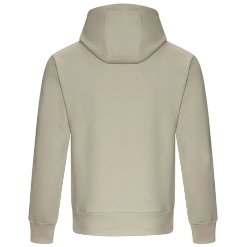 Essentials Collection hoodie – stone men's hoodie with black Essentials Collection letters and Players Couture logo on the