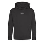 Essentials Collection hoodie – grey kids' hoodie with black Essentials Collection letters and Players Couture logo on the