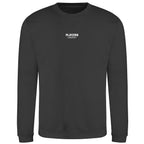 Essentials Collection hoodie – grey men's hoodie with black Essentials Collection letters and Players Couture logo on the