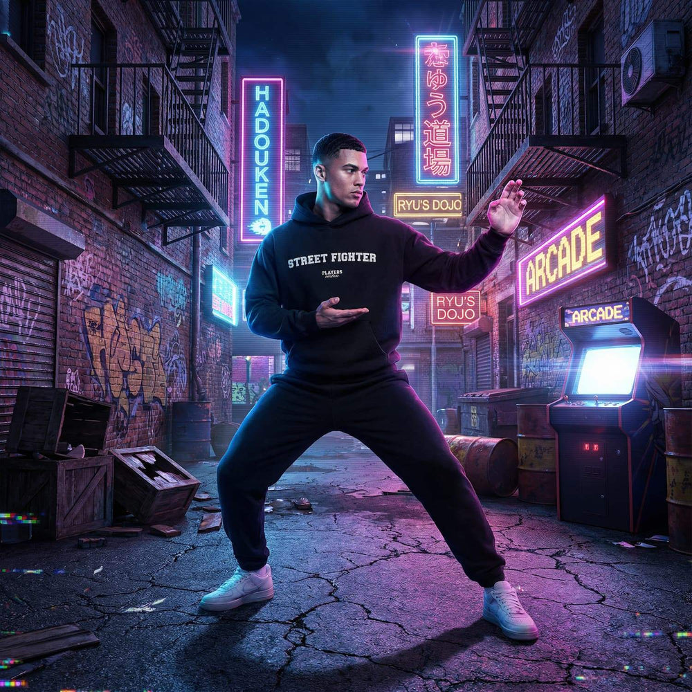 Street Fighter Players Couture Men's Casual Hoodie - Navy / S | Gaming, Hoodies, Men's, Name Collection