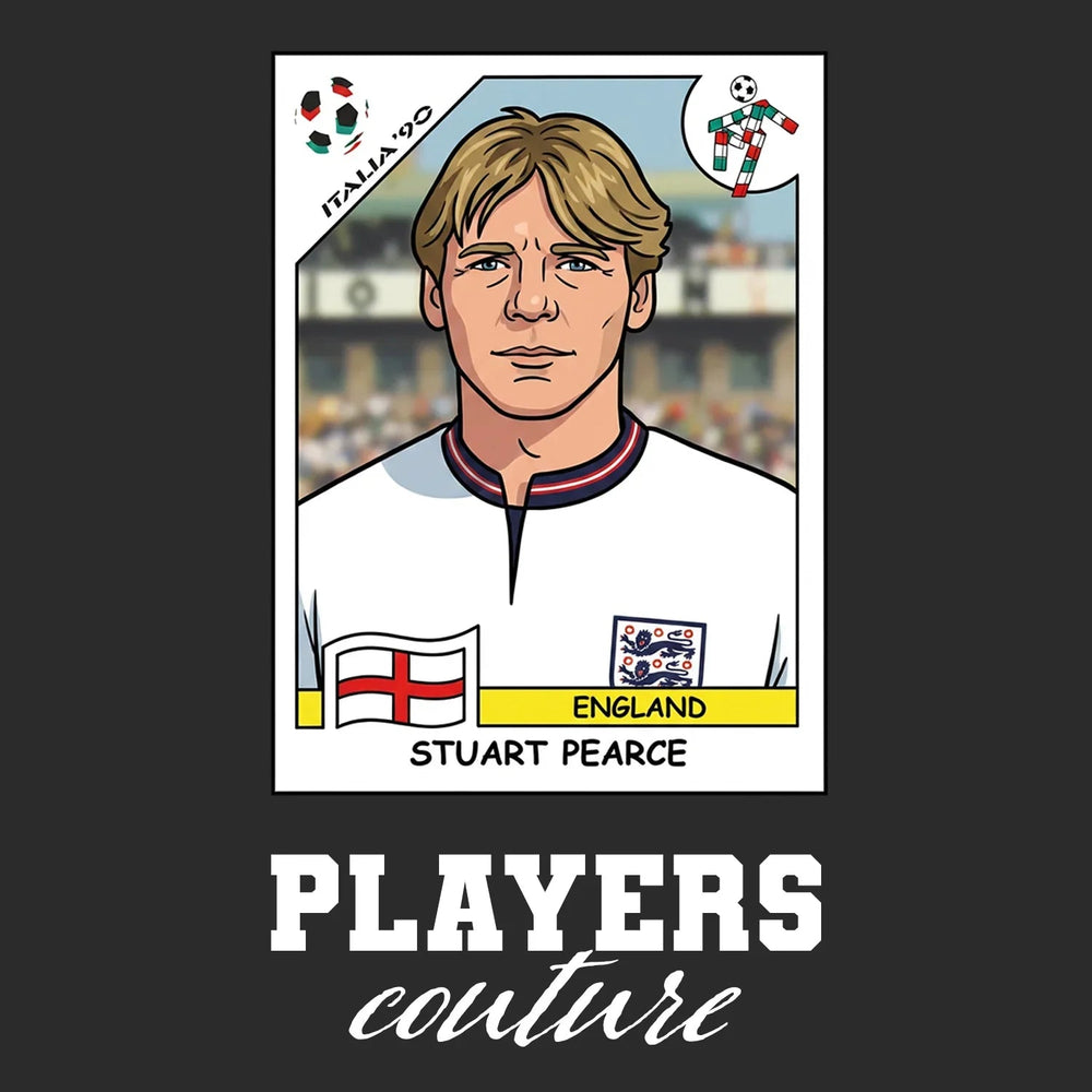 Stuart Pearce World Cup Sticker Kids Hoodie – stuart pearce black Players Couture design