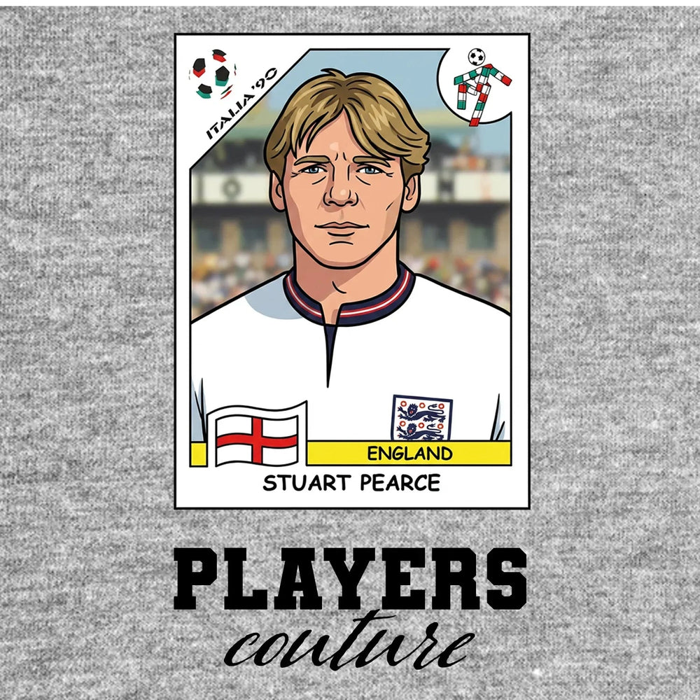 Stuart Pearce World Cup Sticker Kids T-Shirt – stuart pearce grey Players Couture design