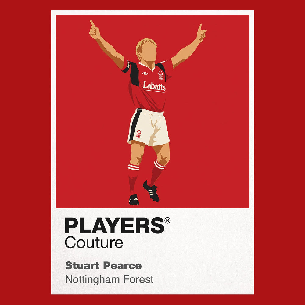 Stuart Pearce Nottingham Forest Icon Frame Men's Hoodie — Red Artwork