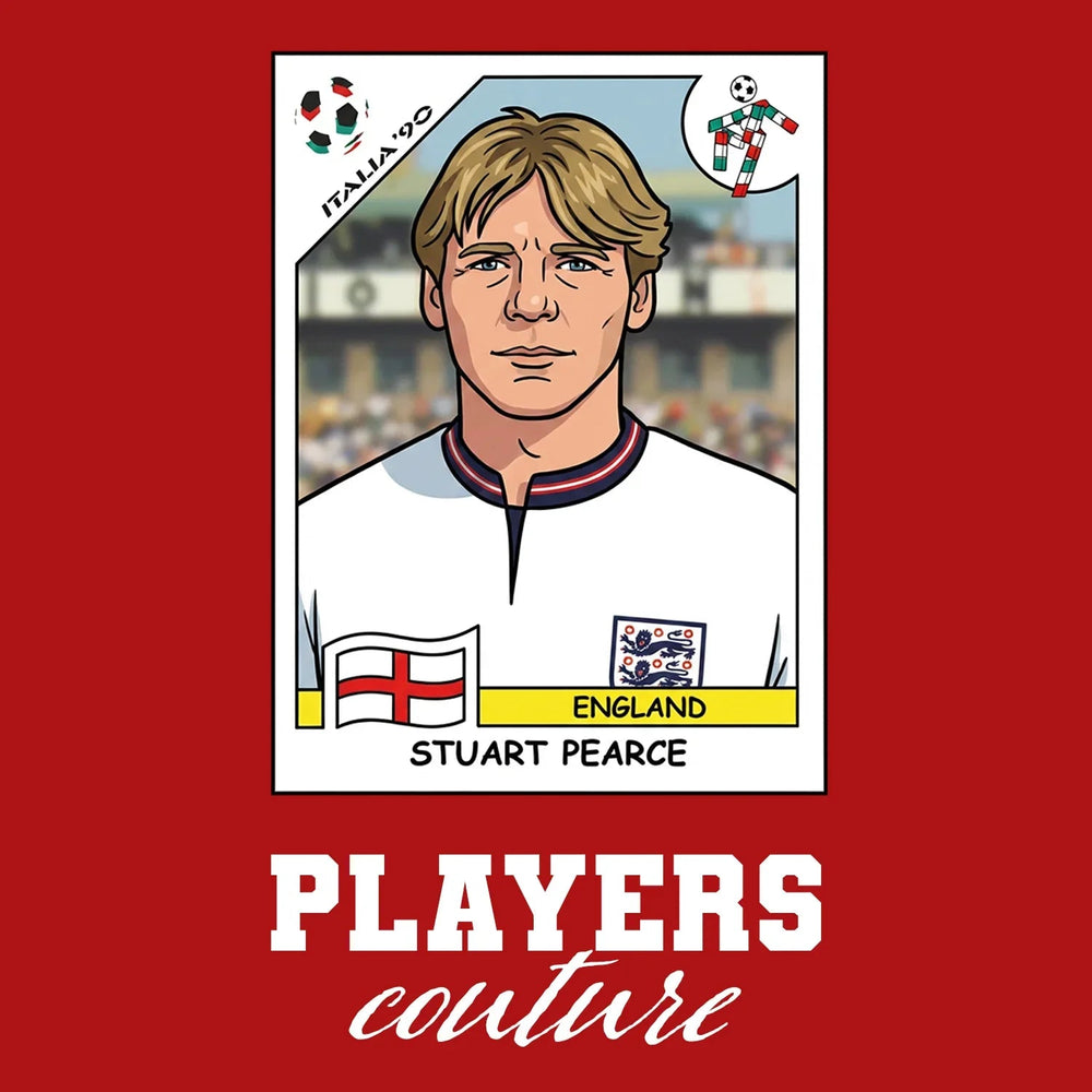 Stuart Pearce World Cup Sticker Kids Hoodie – stuart pearce red Players Couture design
