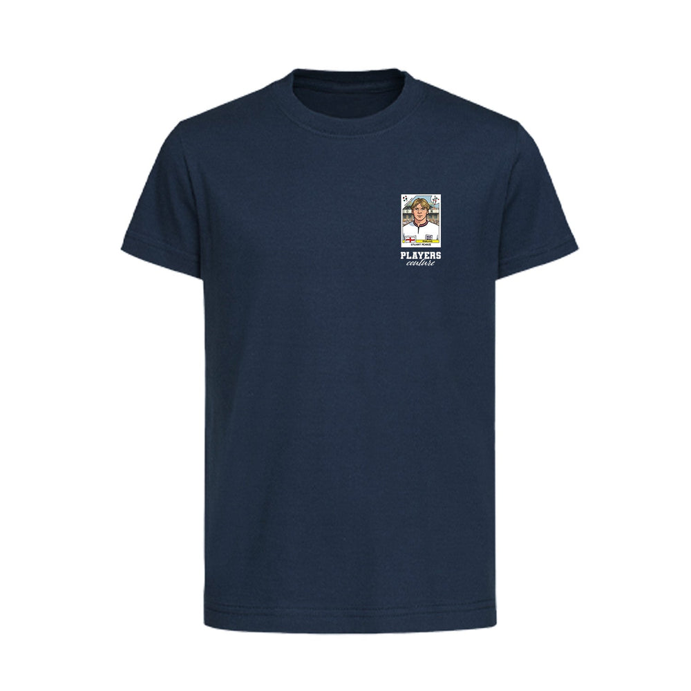 Stuart Pearce World Cup Sticker Kids T-Shirt – stuart pearce sticker kids navy tshirt Players Couture design