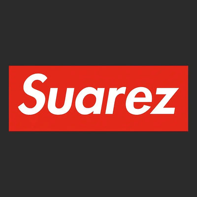 Luis Suarez Logo Kids Hoodie – black close-up detail shot of the Luis Suarez Players Couture logo design