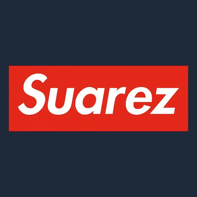 Luis Suarez Logo Kids Hoodie – navy close-up detail shot of the Luis Suarez Players Couture logo design