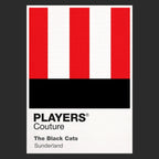 Sunderland Classic Football Shirt Colours Frame Men's T-Shirt – black close-up detail shot of the Sunderland Players Couture