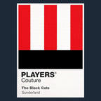 Sunderland Classic Football Shirt Colours Frame Men's T-Shirt – navy close-up detail shot of the Sunderland Players Couture