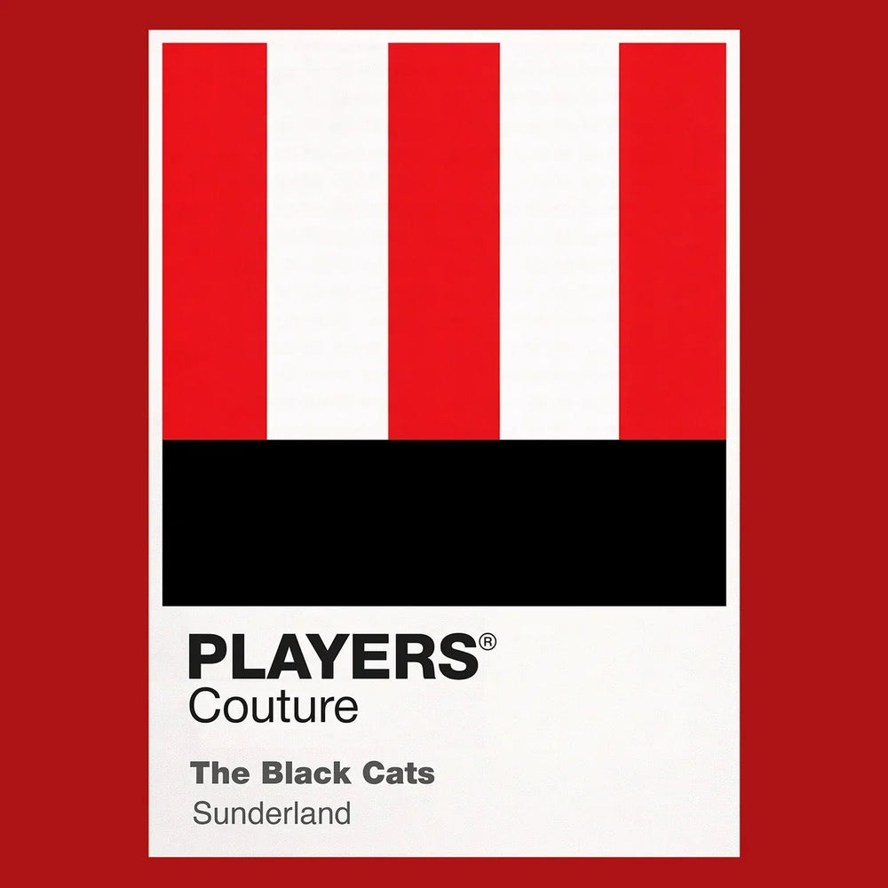 Sunderland Classic Football Shirt Colours Frame Men's T-Shirt – red close-up detail shot of the Sunderland Players Couture