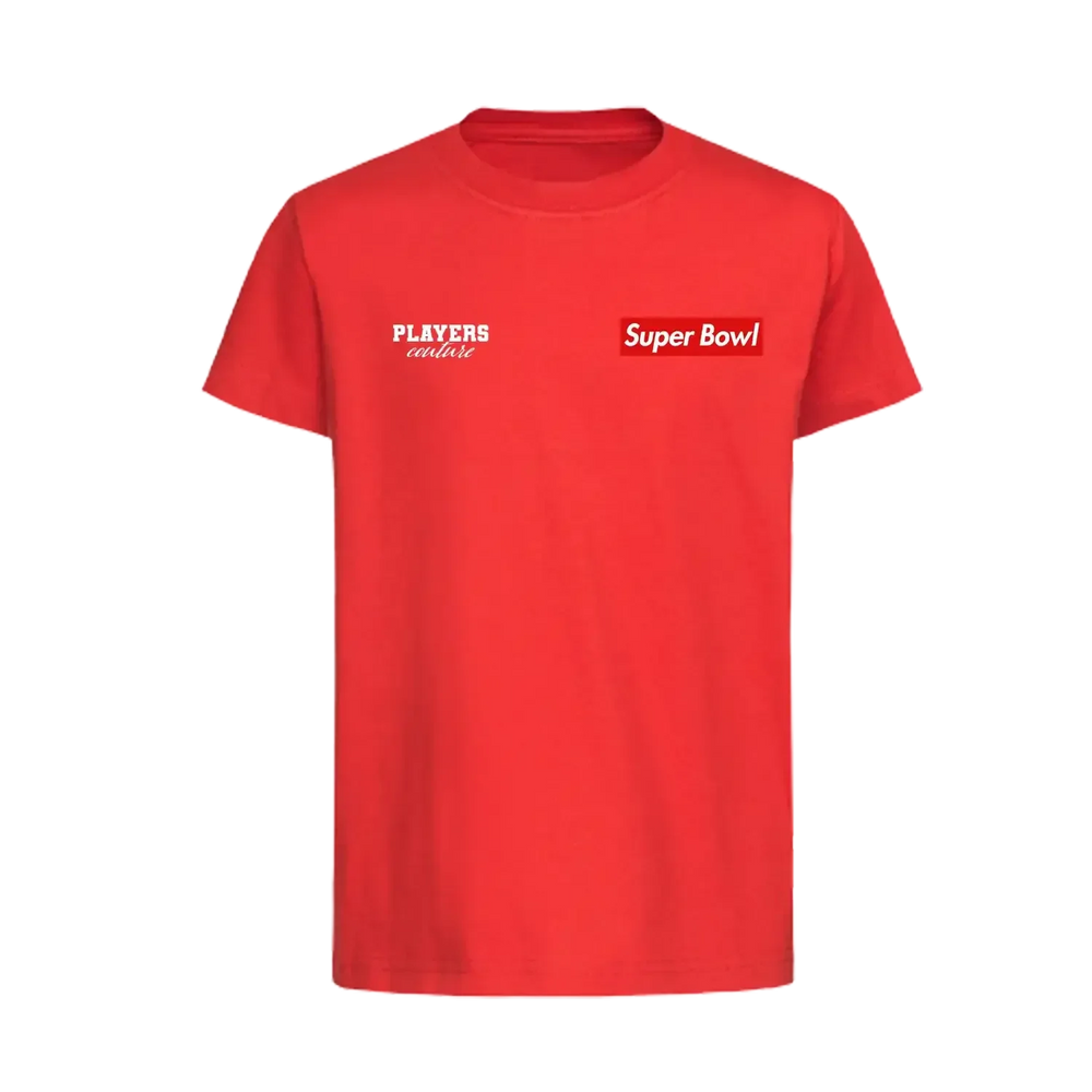 Super Bowl Red t-shirt – red kids' t-shirt featuring the Super Bowl Red Players Couture logo