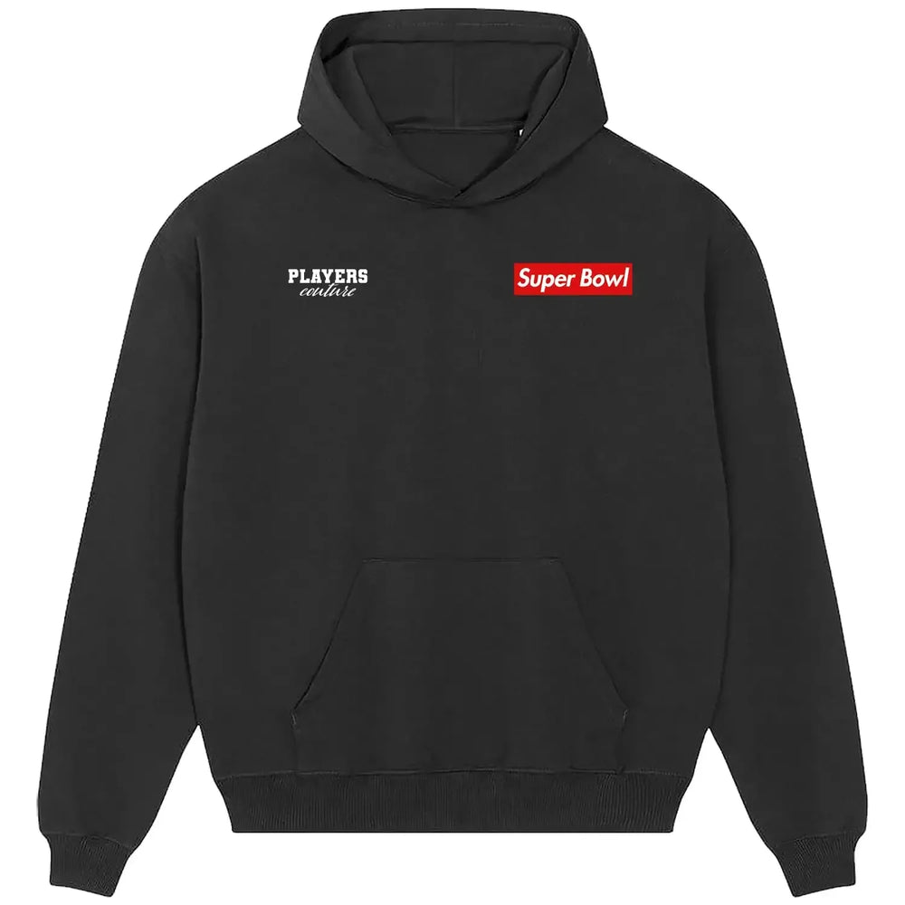 Super Bowl hoodie – red men's hoodie featuring the Super Bowl Players Couture logo