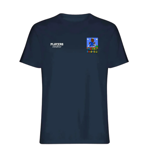Super Mario Balotelli t-shirt – navy men's t-shirt featuring the Super Mario Balotelli Players Couture logo