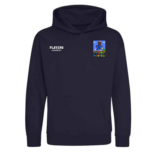 Super Mario Balotelli hoodie – navy kids' hoodie featuring the Super Mario Balotelli Players Couture logo