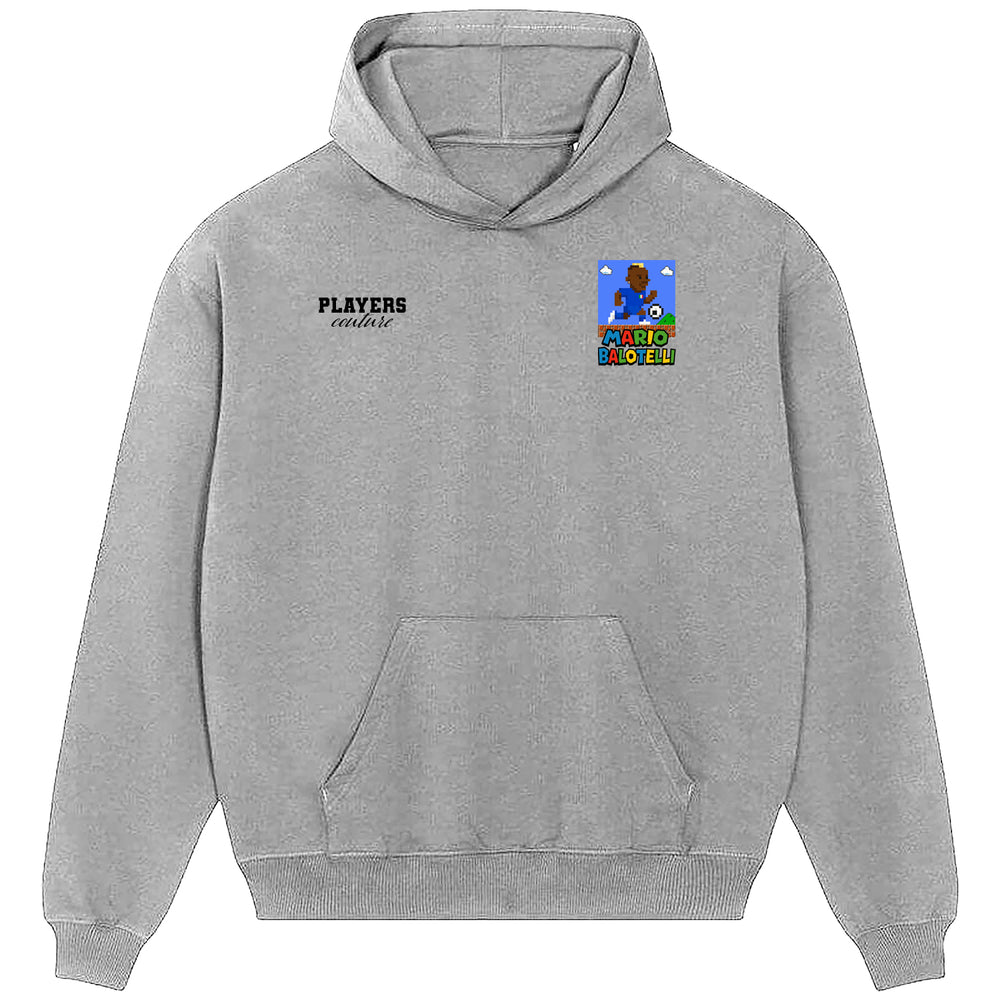 Super Mario Balotelli Logo Players Couture Men's Casual Hoodie Gray