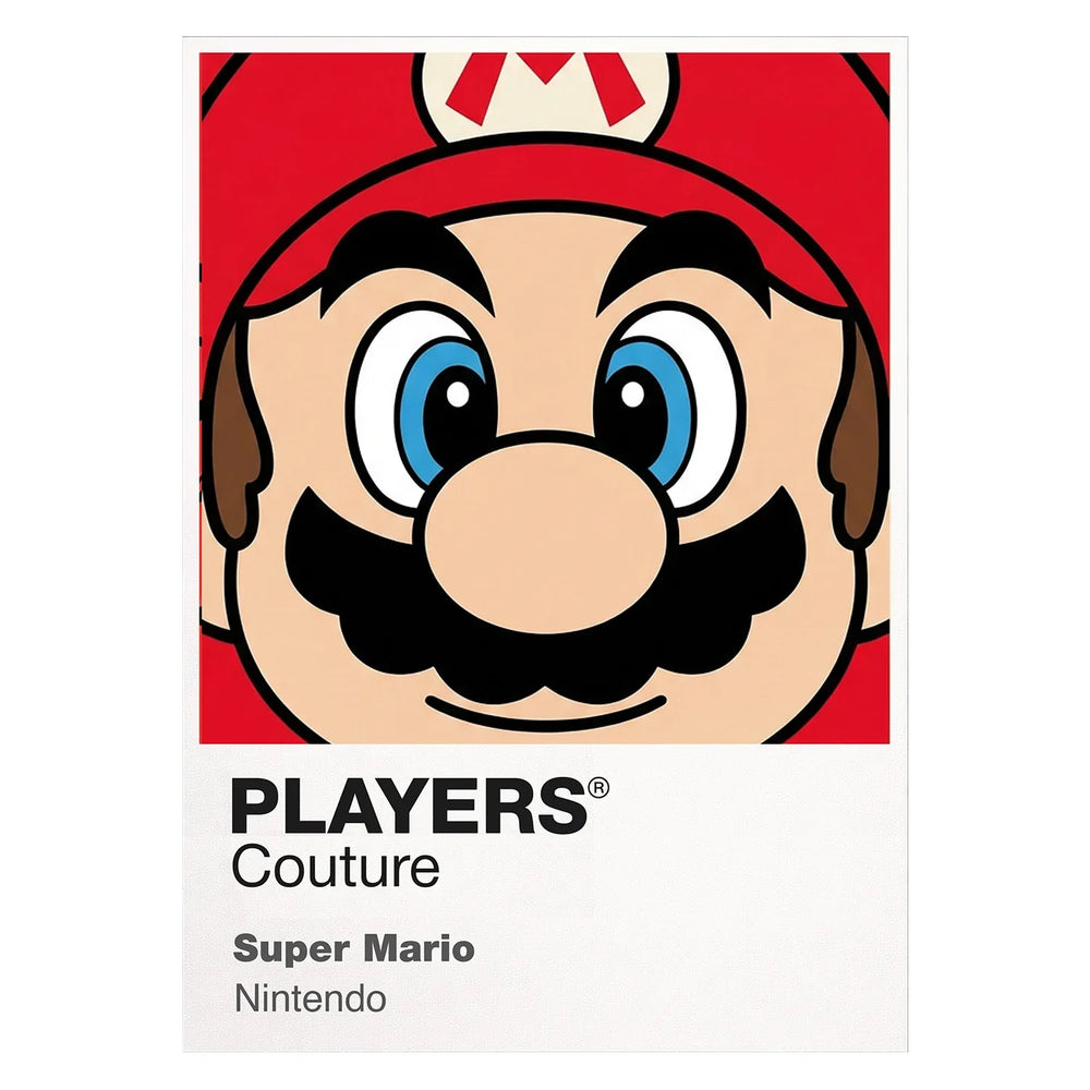 Super Mario Colour Frame Men's Hoodie – white close-up detail shot of the Super Mario Colour Players Couture logo design