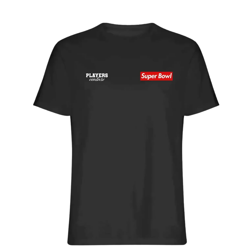 Super Bowl t-shirt – black men's t-shirt featuring the Super Bowl Players Couture logo