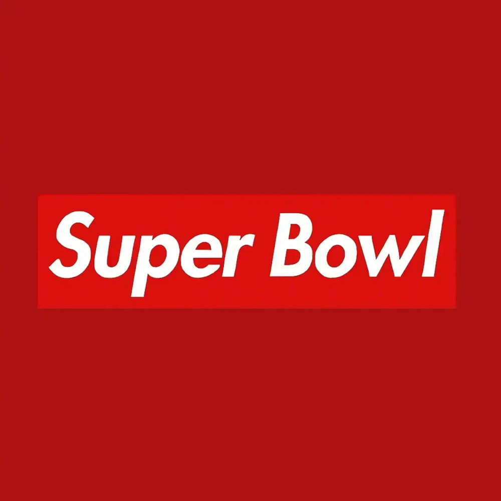 Super Bowl Logo Kids Hoodie – red close-up detail shot of the Super Bowl Players Couture logo design