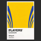 Sweden Classic Football Shirt Colours Frame Men's T-Shirt – black close-up detail shot of the Sweden Players Couture logo