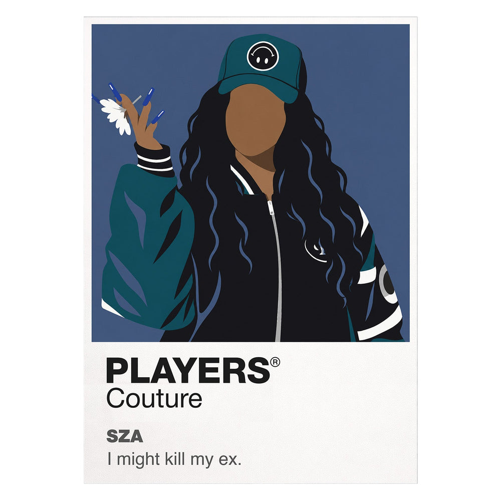 SZA SZA's natural styling and emotionally fluid alternative-R&B stage presence Icon Frame artwork on white