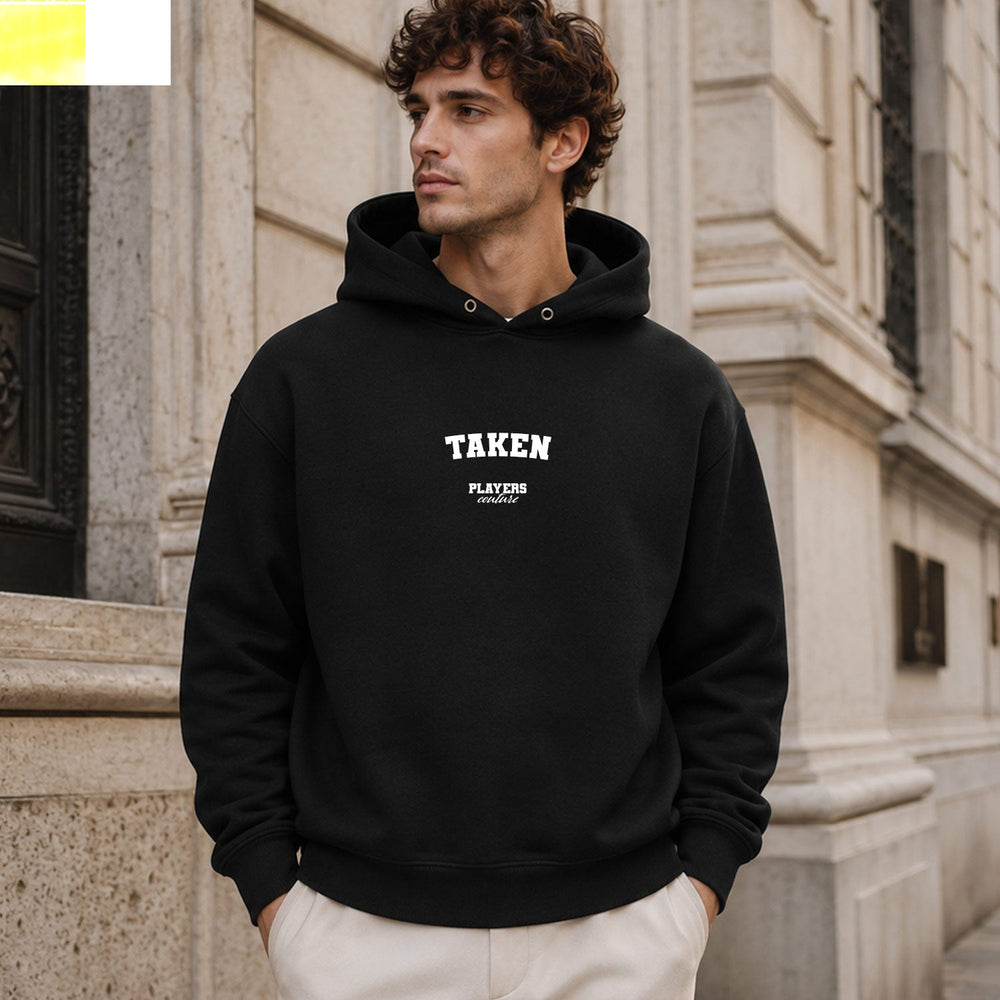 Taken name-print hoodie - black