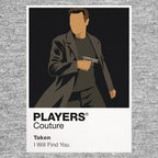 Taken Bryan Mills on the telephone, combining a calm warning with the focused stance of a former intelligence operative Icon Frame artwork in grey