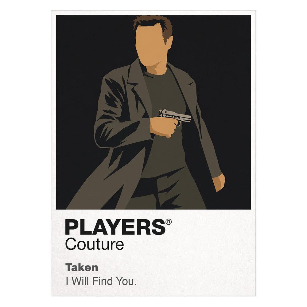 Taken Bryan Mills on the telephone, combining a calm warning with the focused stance of a former intelligence operative Icon Frame artwork on white