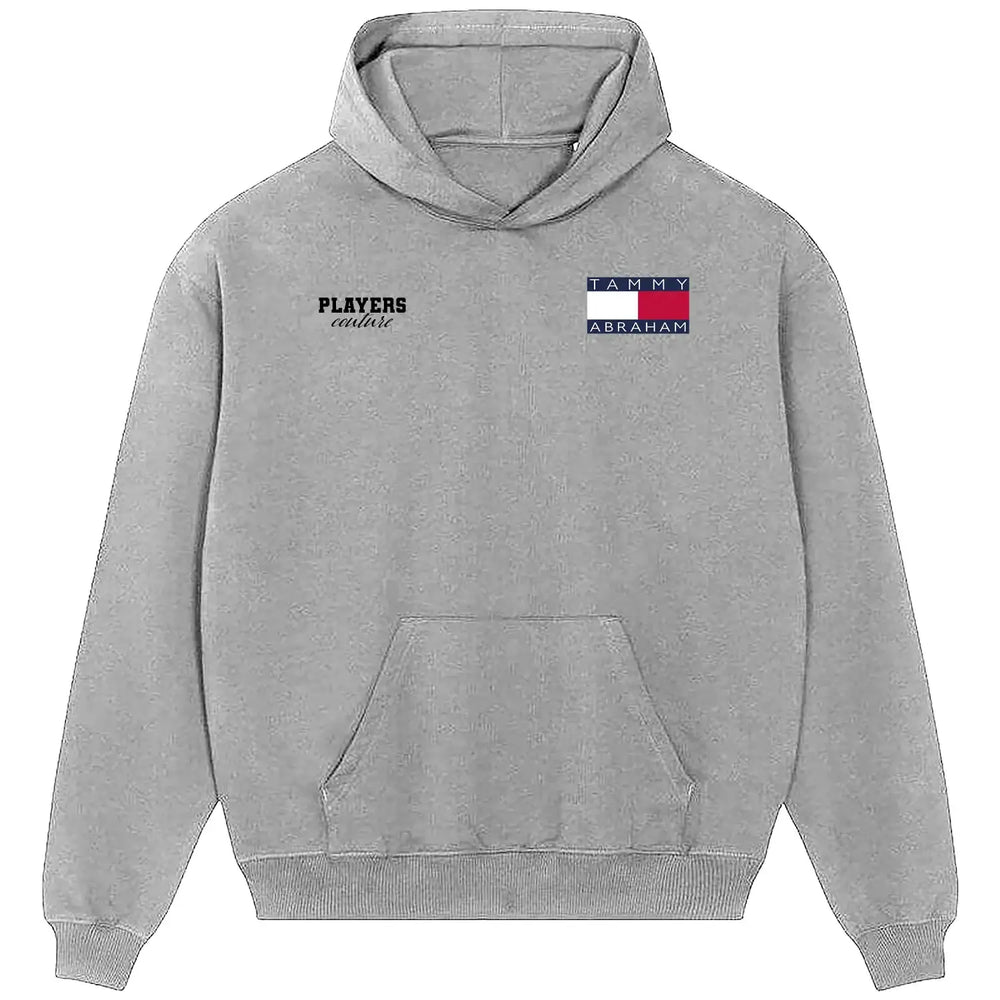 Tammy Abraham Logo Players Couture Men's Casual Hoodie - Gray / S | Aston Villa, Bristol City, Chelsea, England, Fashion Collection, Football, Hoodies, Men's, Roma, Swansea City, Volume 1