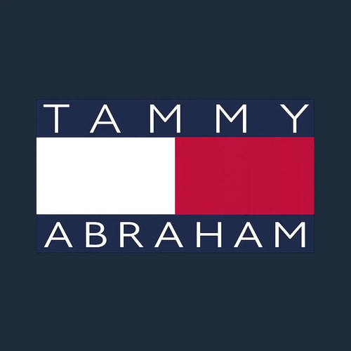 Tammy Abraham Logo Men's Hoodie – navy close-up detail shot of the Tammy Abraham Players Couture logo design