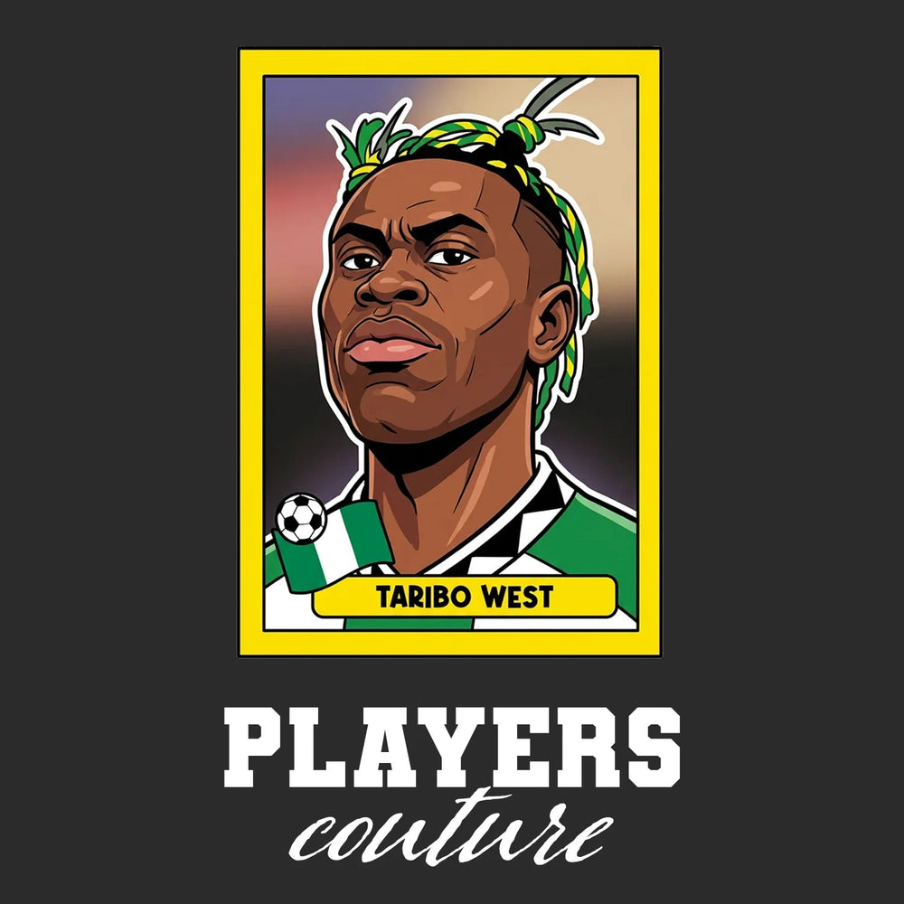 Taribo West World Cup Sticker Kids T-Shirt – taribo west black Players Couture design