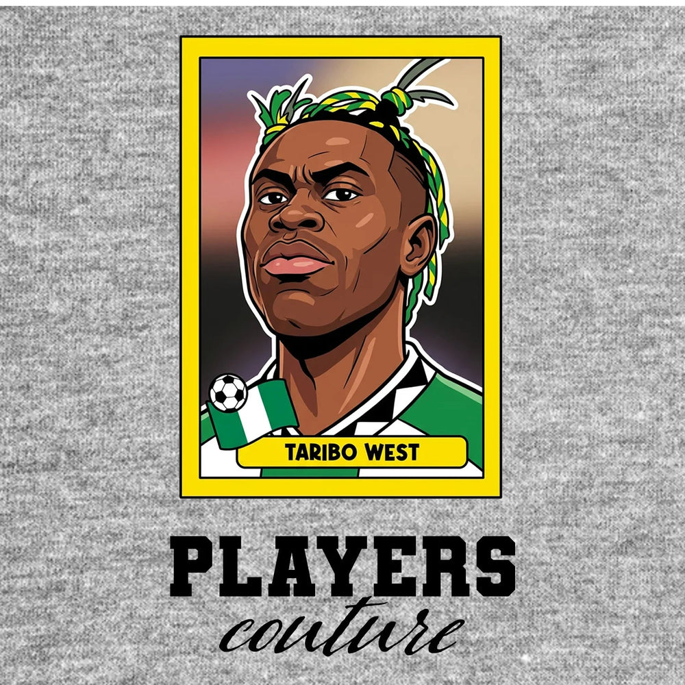 Taribo West World Cup Sticker Men's Hoodie – taribo west grey Players Couture design