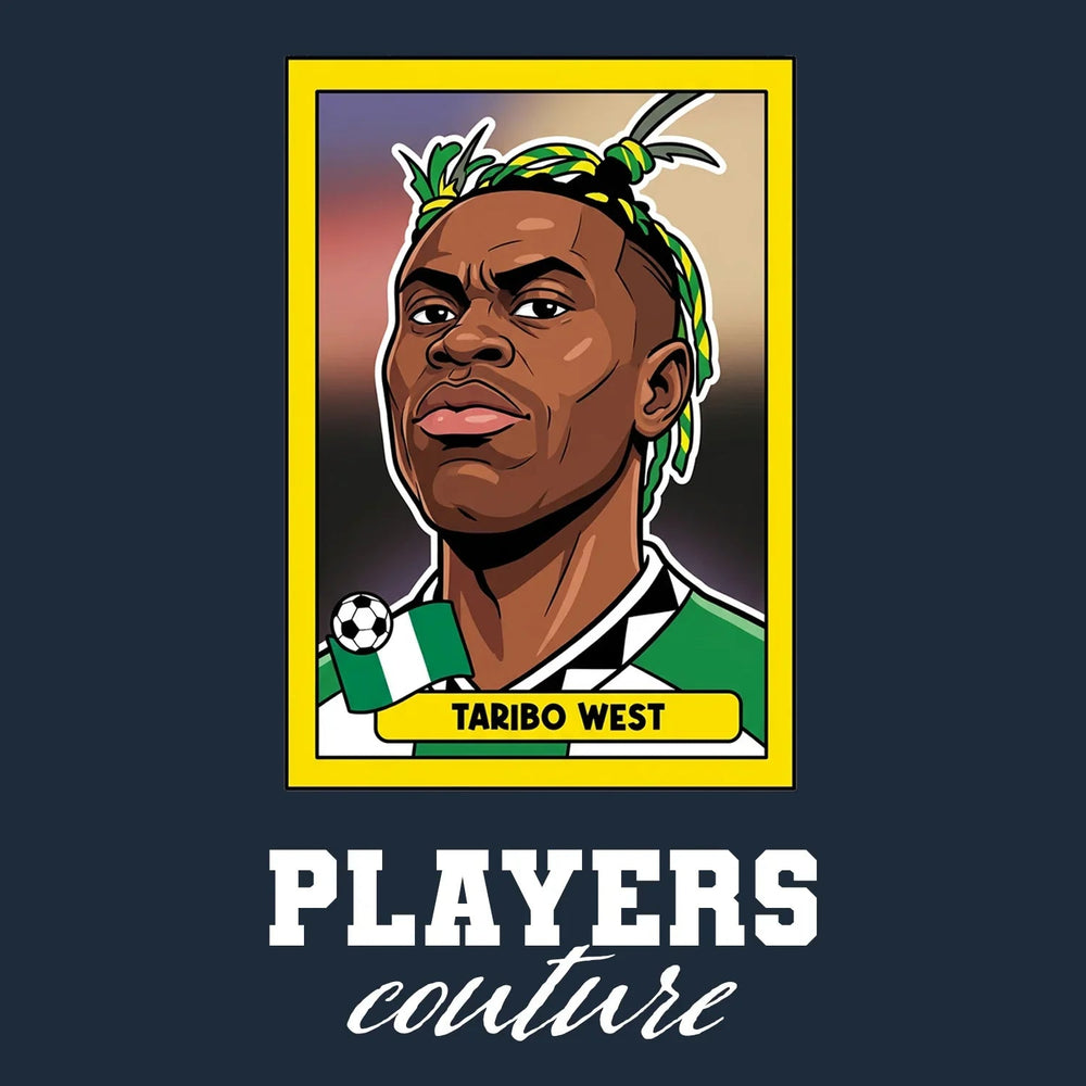 Taribo West World Cup Sticker Kids Hoodie – taribo west navy Players Couture design