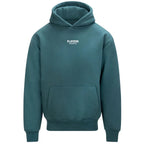 Essentials Collection hoodie – teal men's hoodie with white Essentials Collection letters and Players Couture logo on the