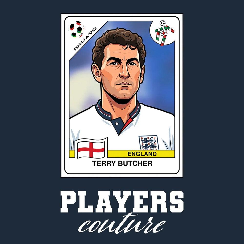 Terry Butcher World Cup Sticker Men's Hoodie – terry butcher navy Players Couture design
