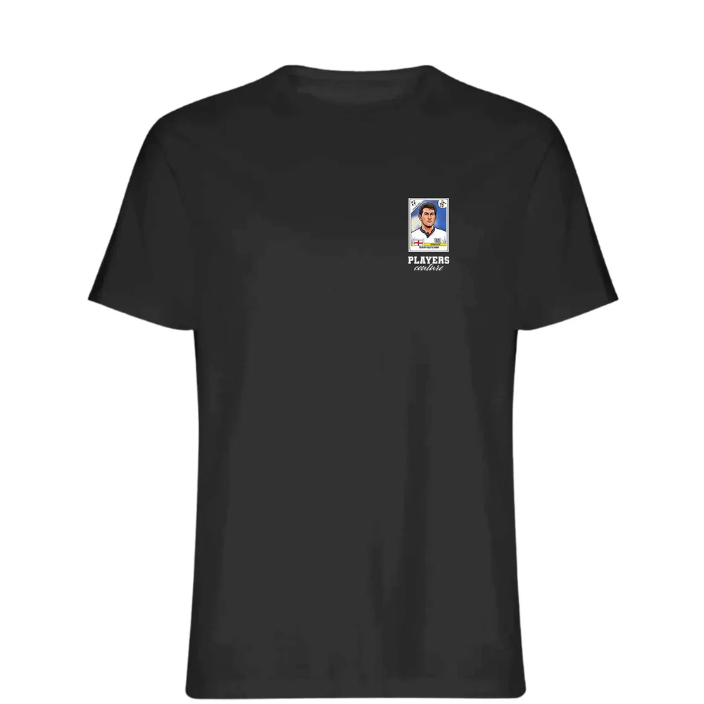 Terry Butcher World Cup t-shirt – black men's t-shirt featuring the Terry Butcher World Cup Players Couture logo