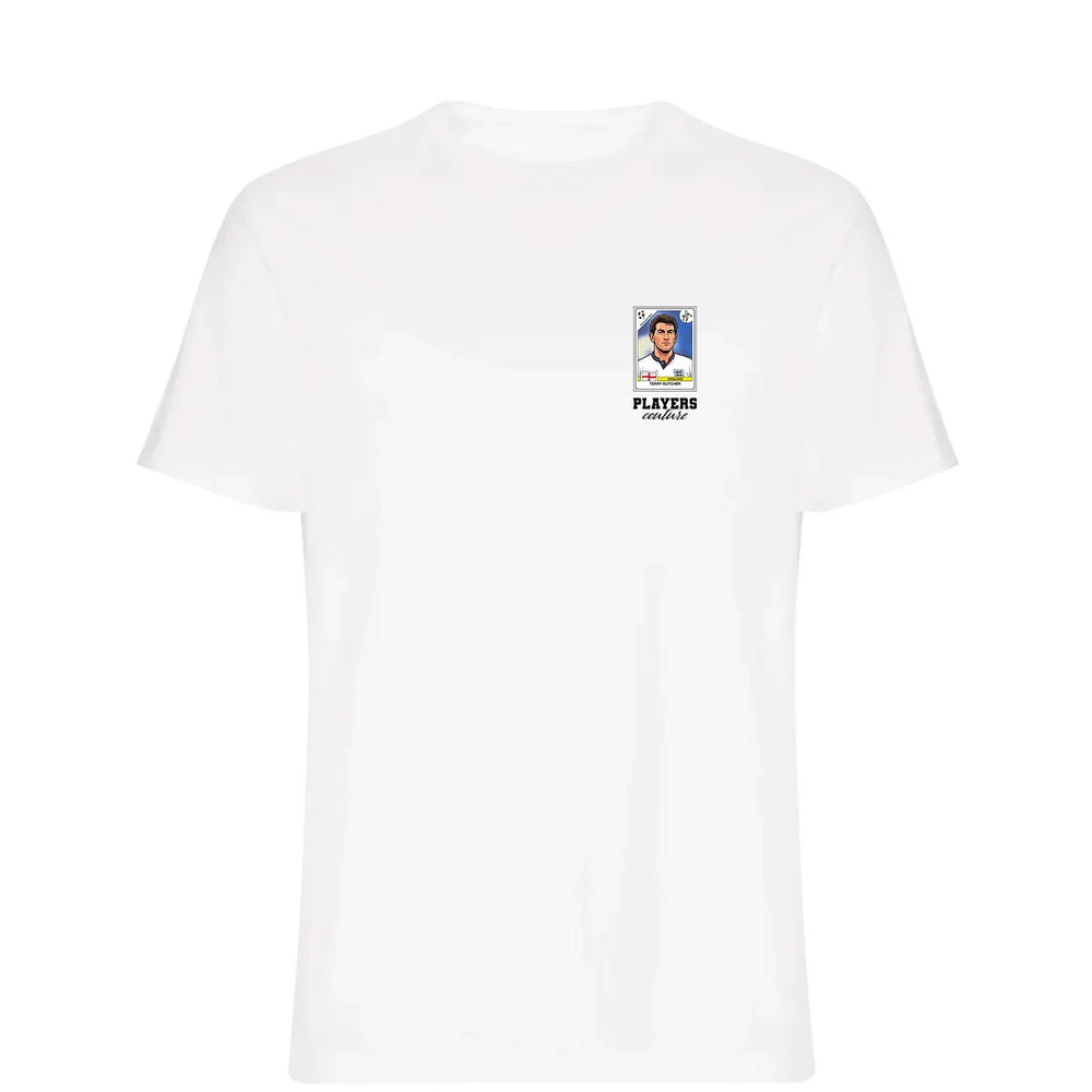 Terry Butcher World Cup t-shirt – white men's t-shirt featuring the Terry Butcher World Cup Players Couture logo