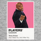 Terry Crews Terry Crews combining action-star physique, expressive comic timing and an unmistakably joyful screen presence Icon Frame artwork in grey