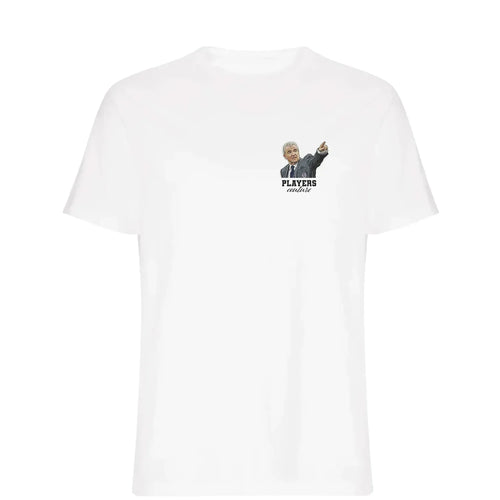 Terry Venables t-shirt – white men's t-shirt featuring the Terry Venables Players Couture logo